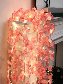 1pc Sakura String Lights, LED Pink Vine Decorative Lights, Battery-Powered Fairy Lights, Perfect For Bedroom Decor, Room Decor, Party Decor, Wedding Decor, Birthday Decor, Wall Decor, Valentine's Day Decor, Easter Decor, Holiday Decor - Cherry Blossom String Lights - View 2