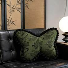 1pc Ancient And Luxurious Butterfly Shaped Embroidered Pillow, 23.62x15.75-Inch Decorative Pillow, Machine Washable, Suitable For Sofa, Living Room, Bedroom, And Office Decoration - 60*50cm - View 7