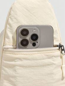 新款男士休闲大容量胸包，肩带/斜挎二合一设计，简约韩版运动背包，男女皆宜 - 彩色 - 查看 6