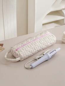 1 pieza Bolsa de almacenamiento acolchada y estampada de gran capacidad para secador de pelo, puede contener secador de pelo, rizador, pinzas para el cabello, plancha y otras herramientas de peinado, adecuada para viajes, hogar, almacenamiento de cosméticos, gran regalo para Año Nuevo, Día de San Valentín, damas de honor - Multicolor - Ver 12
