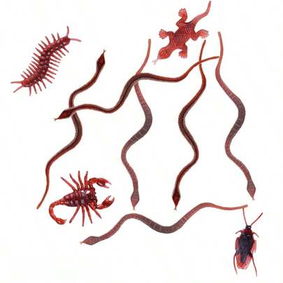 Juguetes de estrés realistas de serpiente, escorpión, ciempiés, gecko, cucaracha e insecto de goma suave para adolescentes, regalos de broma de modelos de animales, artículos de fiesta de vacaciones, juguetes de terror de Halloween y creativos