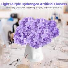 6pcs Artificial Hydrangea Flowers, Silk Hydrangea Flowers, Fake Plants, Home, Restaurant, Living Room, Outdoor Garden Decor, Floral Arrangement, Photography Props, Autumn, Spring, Vase, Flower Wall, Wreath, Bridal Bouquet, Wedding Decoration, DIY Wreath Materials, Birthday Party Decor, Home Decor Accessories, Valentine's Day - Purple - View 8