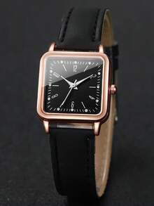 7件套：石英数字手表，黑色星空及文字设计；包含6件套花朵项链、手链、戒指、耳环首饰；适合节日、派对、婚礼、日常佩戴；也是情人节、复活节、母亲节的理想礼物。 - 黑色 - 查看 2