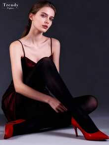 2条装60D女士不透明连裤袜，耐穿防撕裂，显瘦提拉，黑色和杏色，适合日常穿着、情人节、户外活动、居家、万圣节、圣诞节等场合。 - 彩色 - 查看 1