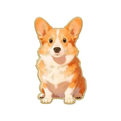 柯基犬珐琅胸针 时尚装饰胸针 衣领别针 包包徽章 珠宝礼品