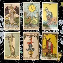 1套桌游卡牌：78张经典占卜卡牌，附新手指南，便携式占卜游戏，占卜卡牌，游戏礼品，阿芙罗狄蒂塔罗牌，俄罗斯塔罗牌，占卜板，带含义的塔罗牌，塞尔达传说，塔罗配件，塔罗牌，塔罗卡牌，桌游，迷你塔罗牌，桌游配件，游戏板 - 彩色 - 查看 3