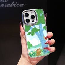 Funda para Teléfono - Funda para Teléfono de Pareja con Patrón de Anime 21280C5, Funda para Teléfono con Marco de Metal Electrochapado, Adecuada para 16Promax 16Pro 16Plus 16 15Promax 15Pro 15Plus 15 14Promax 14Pro 14 13Promax 13Pro 17 17Promax 17Air 12 11Promax 11Pro 11  de Moda F17 17promax - transparente - Ver 4