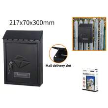 1 szt. metalowa skrzynka pocztowa, skrzynka pocztowa montowana na ścianie, skrzynka pocztowa z kutego żelaza, skrzynka pocztowa przy wejściu do domu, dekoracyjna skrzynka pocztowa (różne kolory/specyfikacje) - Wielokolorowe - Zobacz 6