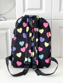 Mochila nueva de moda con diseño de corazón, incluye accesorios - Multicolor - Ver 4