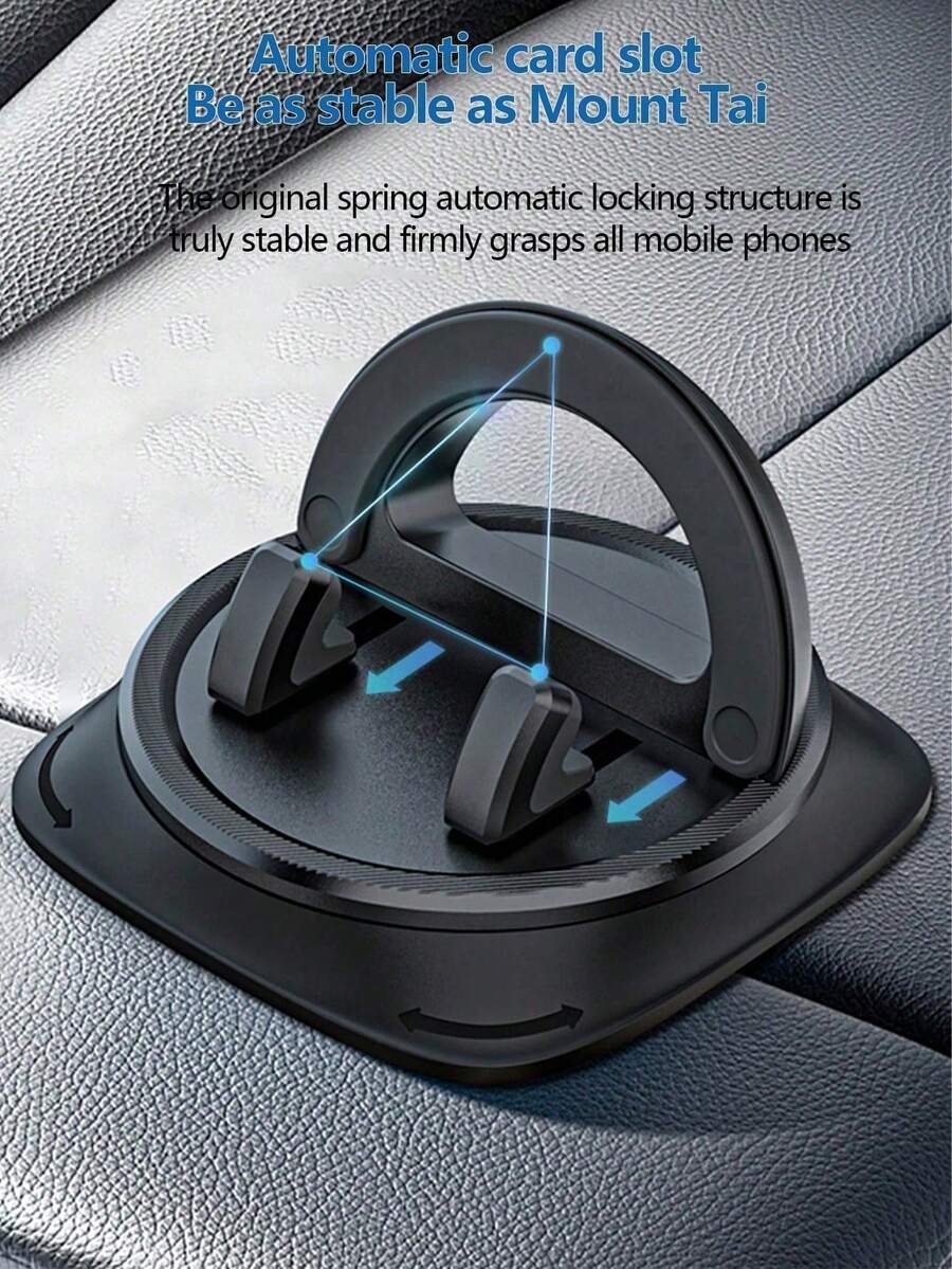 1 pieza Soporte de navegación para salpicadero de coche, soporte de teléfono con ventosa giratoria, alfombrilla antideslizante, adsorción al vacío, fijación magnética, adecuado para navegación de coche y escritorio - A - Ver 1