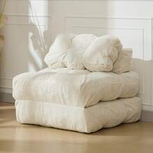 Sofá Cama Plegable 3 en 1 con Almohada Plegable colchón con Soporte Trasero, cómoda Silla portátil, sofá para Sala de Estar, recámara, no Requiere Montaje - Beis - Ver 1