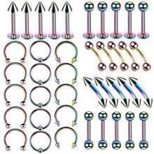 40pcs 316L Stainless Steel Eyebrow Studs, Tongue Studs, Women's Body Piercing Jewelry Set - 40 Sets - View 8