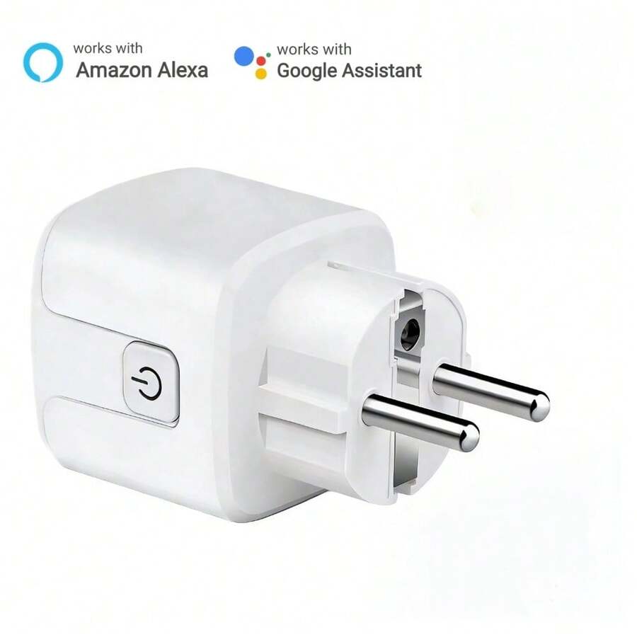 16A WiFi Smart Plug, EU Standard, With Power Monitoring, Wireless APP Remote Voice Control, Compatible With Alexa And Assistant, Mini Smart Home Outlet With Timer And Grouping Function, No Hub Required, 2.4G WiFi Only - EU F Type Plug(220-240V) - View 1