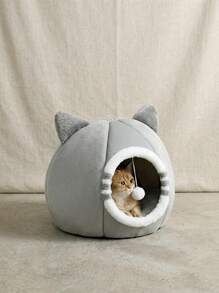 PETSIN 1 PC Cat Bed Kitten Bed, Washable Cat Beds For Indoor Cats, Super Soft Pet House For Puppy And Kitten With Anti-Slip Bottom - Grey - View 10