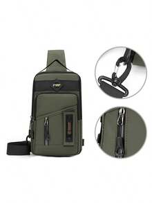 Men's Portable Commuter Shoulder Bag, Versatile Minimalist Handbag & Crossbody Chest Bag - Multicolor - View 7