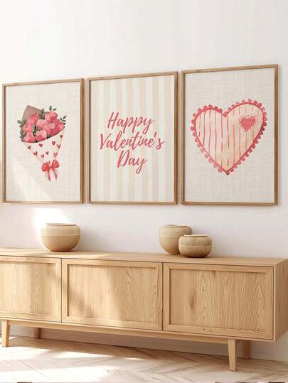 1pc Canvas Wall Art - Baby Goods – Valentine's Day Printable Wall Decoration: Neutral Red Valentine's Day Decor Poster Valentine's Day Kids' Room Decor Painting - Framed Nursery Wall Art Perfectly Suited For Playroom Decor Nursery Decor, Parenting Room Decor, Kindergarten Decor, Boy's Room Decor Girl's Bedroom Decor Kids' Room Decor