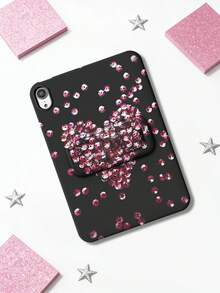 Retro Pink Purple Gradient Heart Rhinestone Flat Protective Case Suitable Compatible With Apple IPad Mini 6 7, Tab A7 9, Pad 5 5Pro, Redmi Pad SE 11, Skin-Friendly Stand Painted Protective Case - Multicolor - View 2