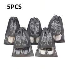 10 paquete de bolsas organizadoras de zapatos esenciales para viaje, con cordón, bolsas de playa impermeables, unisex, artículos de viaje, organizador del hogar, accesorios de viaje, portátil, impermeable, multifuncional, organizador de zapatos, bolsas de playa impermeables, tamaño grande para hombres y mujeres, bolsas clásicas para zapatos - Gris - Ver 10