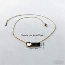 1件微笑男孩项链，可调节链条首饰，不锈钢笑脸标签项链 - 彩色 - 查看 9