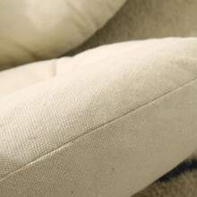 1PC~4pcs Beige Canvas Regenerated Cellulose Thick Cushion, Circular Cushion, Seat Cushion, Chair Cushion - Beige - View 4