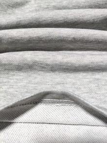 Plus Size Men's Loose Fit Gray Casual Sweatpants, Fashionable Drawstring Design, Casual Style - Grey - View 4