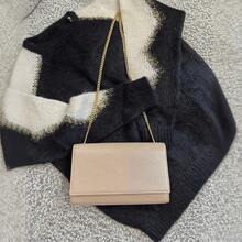 Classic Black/Nude Crossbody Shoulder Bag With Gold Letter Logo HIGH QUALITY - 裸色 - 查看 2