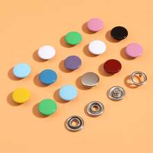 50/100/200pcs Colorful Solid & Hollow Snap Buttons, Stainless Steel Pliers Snap Fastener Kit, Suitable For Crafts, Sewing, Handmade, Clothing, Pants, Bibs, Hats, Shoes, Umbrellas, Sewing Beginner Installation Tutorial (Random Color Snap Button) - Multicolor - View 7