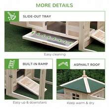 PawHut  Small Animal Pet Cage W/ Nesting Box Outdoor Run Backyard Wooden - Default - View 9