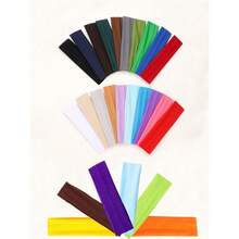 多件套豹纹纯色四季运动瑜伽头带，男女跑步吸汗发带，弹性健身化妆头带，女士头巾，优雅发饰，休闲吸汗发带 - 彩色 - 查看 8