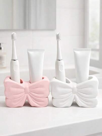 1/2pcs Butterfly Shaped Toothbrush Holder, Cute Bathroom Toothbrush Cup Storage Rack, Suitable For Bathroom Decor And Accessories, Vanity Storage, Room Decor, Home Decor, Also A Great Gift For Female Friends