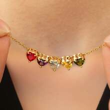 12件套DIY首饰配件 - 镂空心形糖果色多巴胺吊坠项链、耳环、包包装饰，适合手工爱好者，情人节礼物 - 金色 - 查看 8