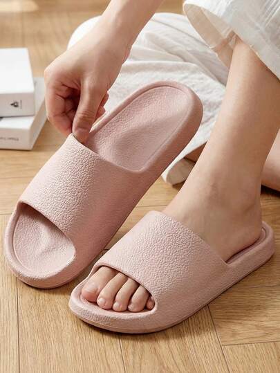 Breathable Summer Travel Fashion Unisex Slippers, Soft & Lightweight Textured EVA Casual Vacation Sandals, Suitable For Indoor/Outdoor, Home, Bathroom, Beach, Minimalist Design For Men And Women