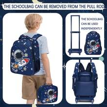 Boys' Game And Football Rolling Detachable Backpack With Handbag &Pencil Case Kit - Style Six - View 2