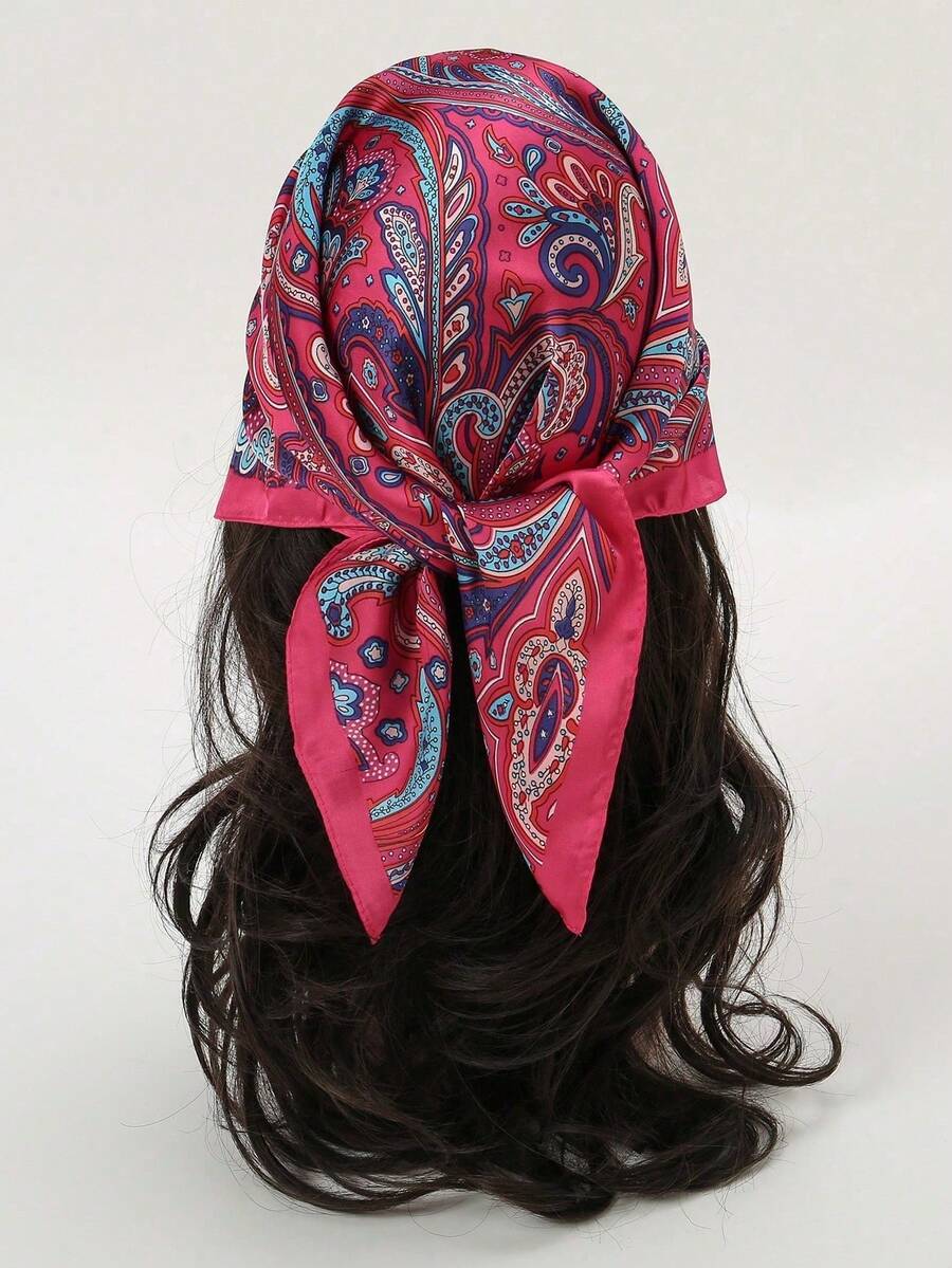 1pc Bandana Cashew Print Scarf, Shawl, Neck Wrap, Headband For Women - Multicolor - View 1