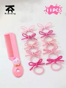 Bộ 11 chiếc dây buộc tóc nơ mini và lược mini họa tiết nhân vật hoạt hình màu kẹo ngọt cho bé gái, lược nhỏ cầm tay màu kẹo ngọt, đơn giản và dễ thương, thích hợp để cắt và chăm sóc tóc cho bé gái, phù hợp với tóc mỏng, lý tưởng để sử dụng hàng ngày, hoàn hảo làm quà tặng cho bé gái. Kidvery - Nhiều màu - Xem 14