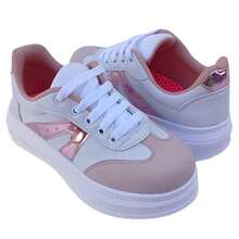 Girls' School Casual Sneakers With High Sole, Platform, Original Air Style, Comfortable, Lightweight, Soft Shoes For Kids - 粉紅兒童運動鞋 - 查看 3
