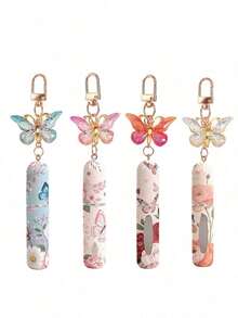 1/2pcs Crystal Butterfly Pendant Perfume Sub-Bottling, With Keychain Flower Butterfly Print Pattern Cosmetic Bottle, Women'S Bag Pendant, Bottom Filling Perfume Sub-Packaging Tool, Birthday Gift For Family And Friends, Holiday Gift, Suitable For Travel Portable 5ml - Nhiều màu 2 - Xem 8