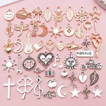 20/30/50/100个随机镀金/镀银吊坠饰品，适用于项链、手链、耳环等DIY首饰制作工艺。 - 均碼 - 查看 10