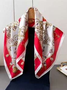 1件装几何印花方巾/披肩/领巾/头巾，女士适用 - 彩色 - 查看 2