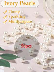 用于工艺品的珍珠珠子，象牙色仿珍珠，带孔小号缝制珍珠珠子，用于珠宝制作、手链、项链、发饰、工艺品、装饰和花瓶填充。 - 白色 - 查看 13