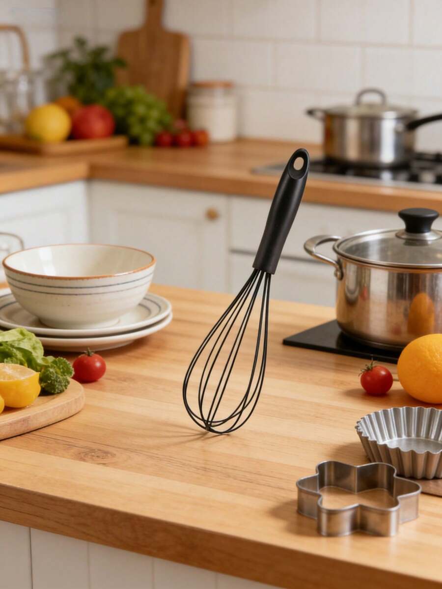 10-Inch And 12-Inch Black Silicone Whisk Set - Suitable For Cooking, Mixing, Beating, Whipping, Stirring - Multicolor - View 1