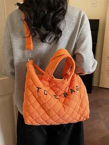 2026 New Stylish Straw Bucket Bag Women, Large Capacity Woven Shoulder Tote Bag, Casual Vacation Handbag - Orange - View 7