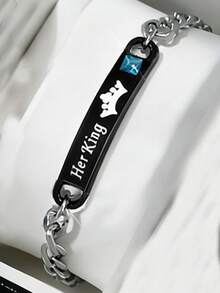 3pcs Luxury Men's Silver Watch Set, Including 1pc Silver Band Multi-Function Black Dial Quartz Watch, 1pc Engraved Chain Bracelet, And 1pc Black Geometric Stitching PU Leather Wallet - Silver - View 7