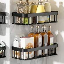 1件装不锈钢厨房壁挂式调料架，带水槽海绵晾干篮和抹布晾干架 - 厨房收纳架 - 彩色 - 查看 1