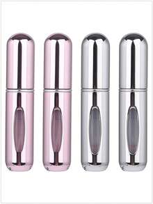 5 件/4 件/3 件/2 件/1 件 5ml 可再填充香水瓶、便携式可再填充香水雾化器瓶、可再填充香水旅行喷雾瓶、迷你便携式空液体容器、旅行必需品、海滩旅行收纳袋、适用于香水、女士香水，适合度假、露营、度假、返校