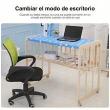 Cuna Colecho Bebé Madera Mecedora Con Ruedas Y Mosquitero - Azul - Ver 9