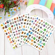 4/8/12张英文字母和数字符号贴纸套装，复古剪贴簿贴纸，装饰日记贴纸，剪贴簿用品套装，字母贴纸，适用于剪贴簿 - 彩色 - 查看 6