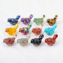 1件天然水晶树脂鸟摆件，室内外家居装饰雕像，圣诞节万圣节礼物，口袋大小的水晶动物饰品，圣诞节和万圣节礼物，经典鸟类雕像，可作为天然石材装饰摆件 - 滴膠小鳥 - 查看 3