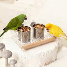 Bộ lồng chim vẹt dung tích lớn, dễ vệ sinh, chống gỉ sét, kèm chân đế gỗ và bát đựng thức ăn bằng thép không gỉ, cốc uống nước chống tràn, thanh mài móng, thích hợp cho vẹt uyên ương, vẹt đuôi dài và bồ câu vằn. - Nhiều màu - Xem 3