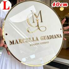 Letrero personalizado para salón con fondo blanco y letras doradas, incluye todo el material de montaje. Letrero de negocio de oficina, letrero de logotipo personalizado, letrero de negocio al aire libre, decoración de salón de belleza, logotipo de boutique personalizado, logotipo 3D de negocio, letrero moderno de acrílico, letrero de logotipo personalizado, letrero de logotipo redondo de acrílico, letrero de logotipo de negocio, letrero de salón, letrero para negocio, letrero de negocio de acrílico - Multicolor - Ver 15